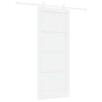 Porta Scorrevole Bianco 83 x 202 cm Legno Massello di Pino