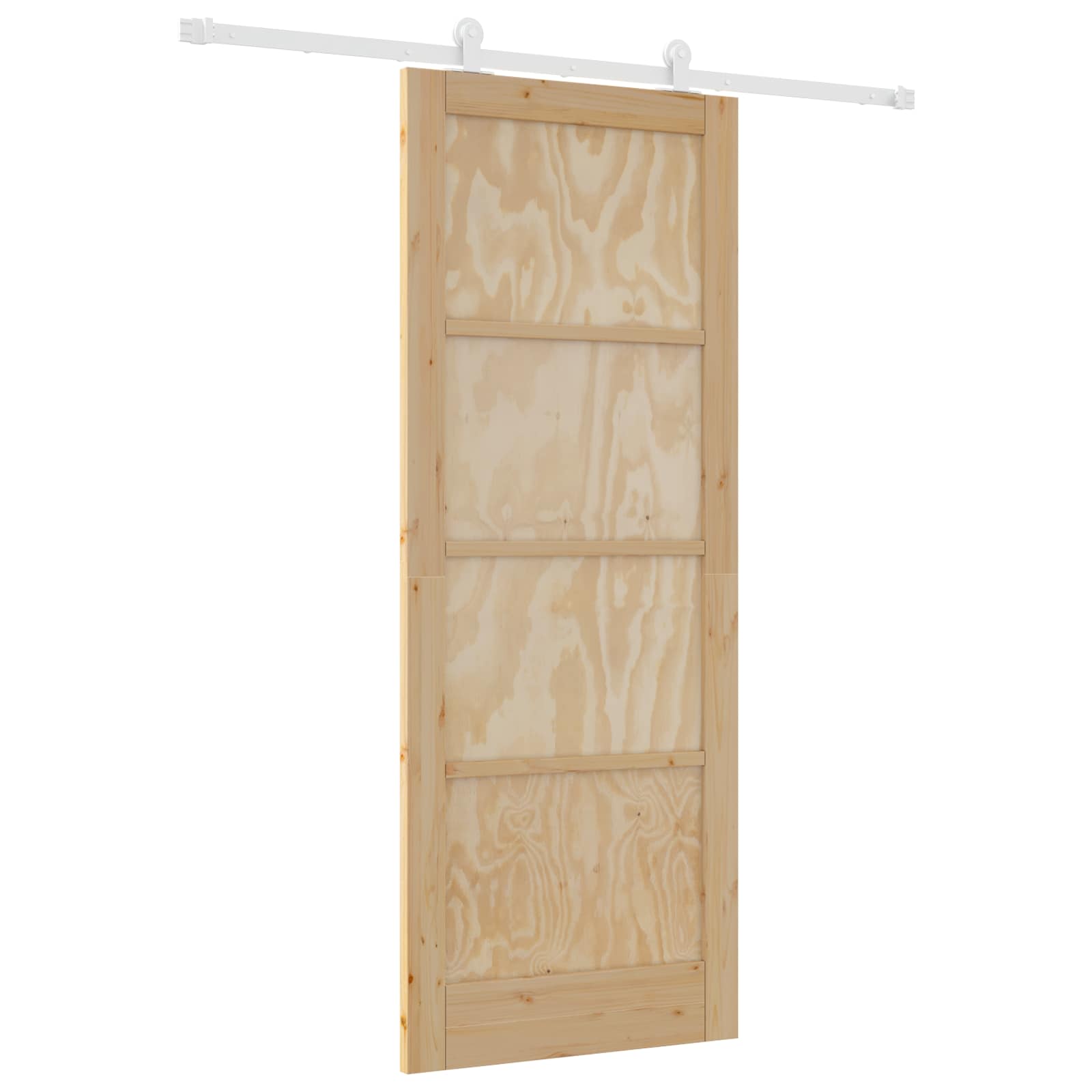 Porta Scorrevole Legno Pino Naturale e Bianco 83 x 211 cm