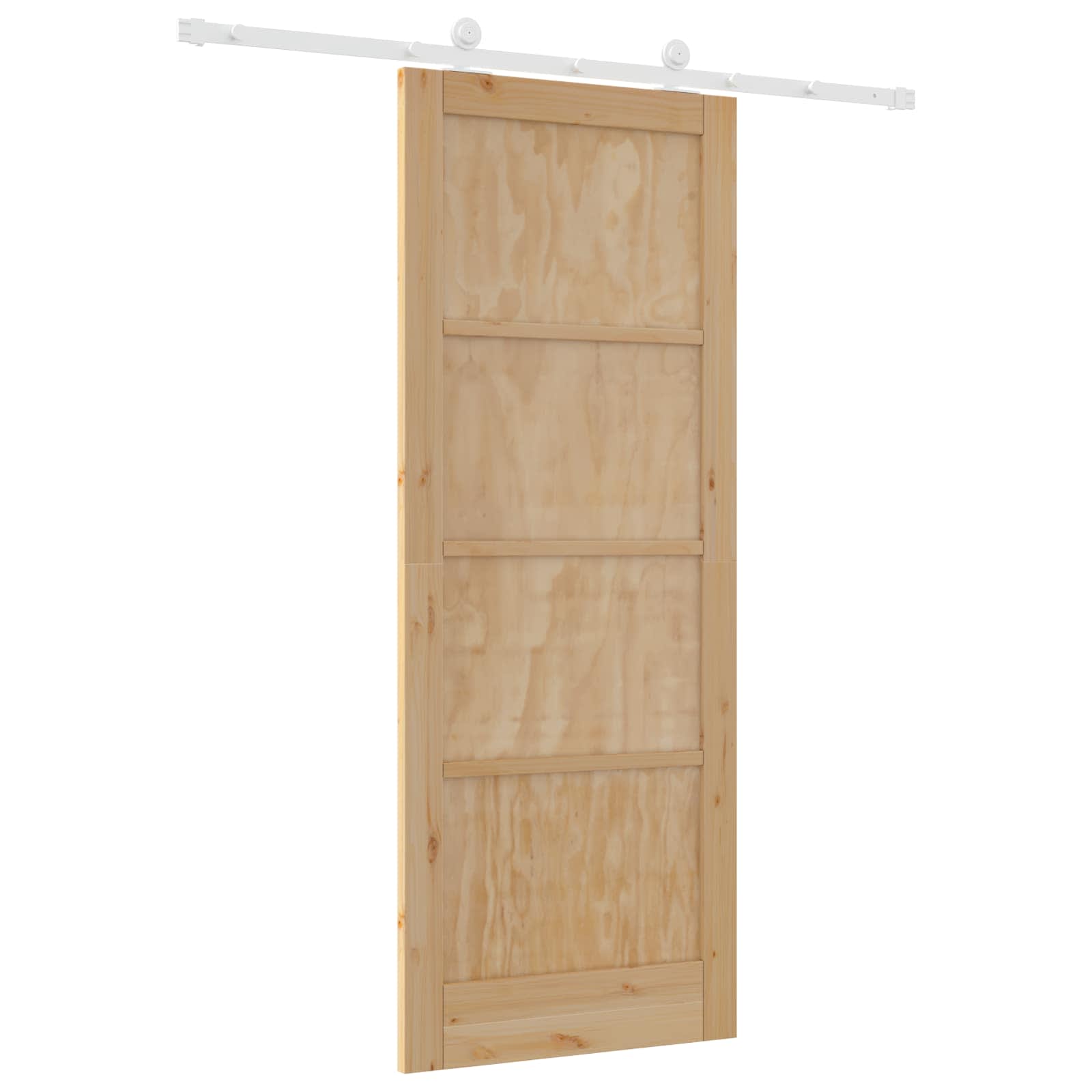 Porta Scorrevole Legno Pino Naturale e Bianco 83 x 211 cm