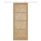 Porta Scorrevole Legno Pino Naturale e Bianco 83 x 211 cm