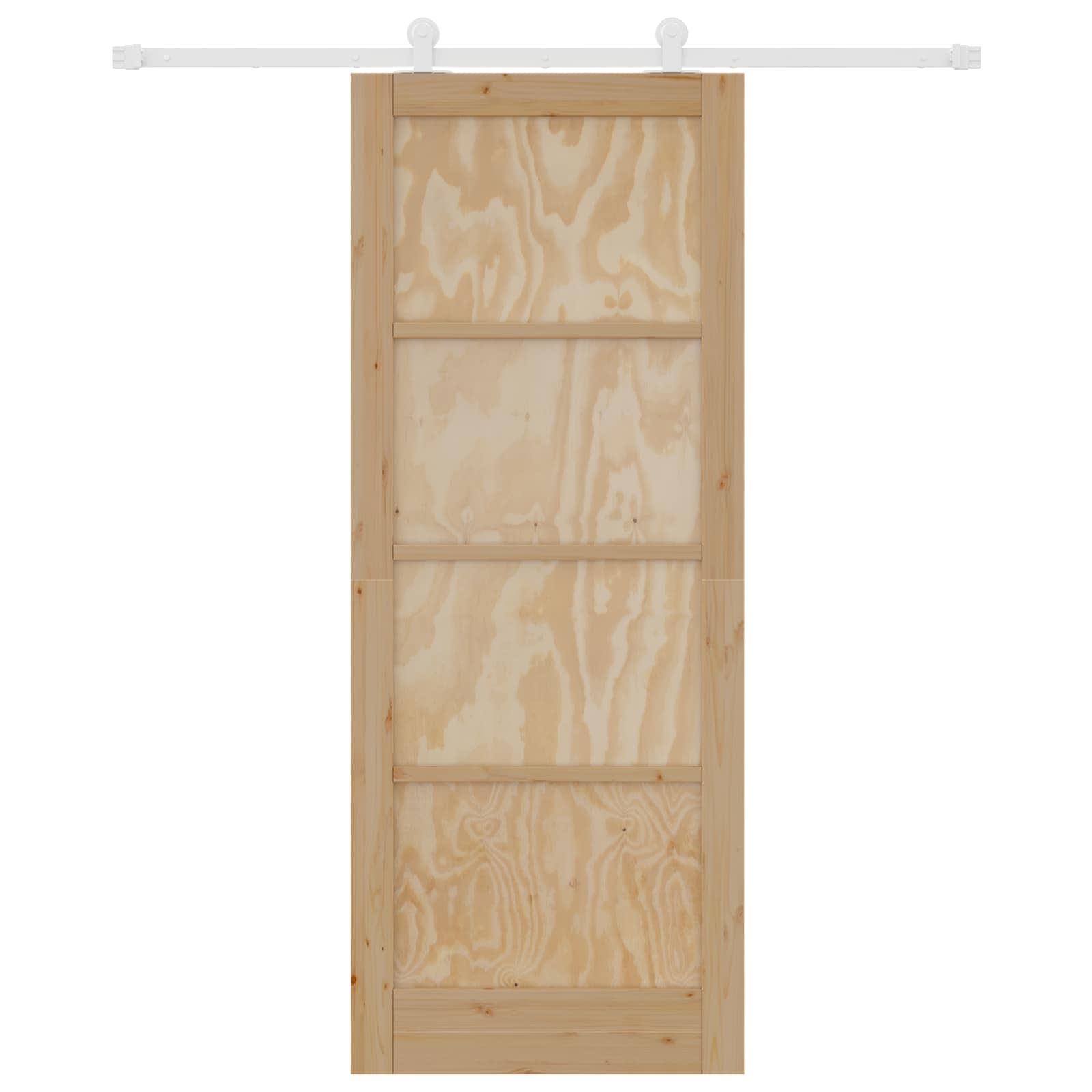 Porta Scorrevole Legno Pino Naturale e Bianco 83 x 211 cm