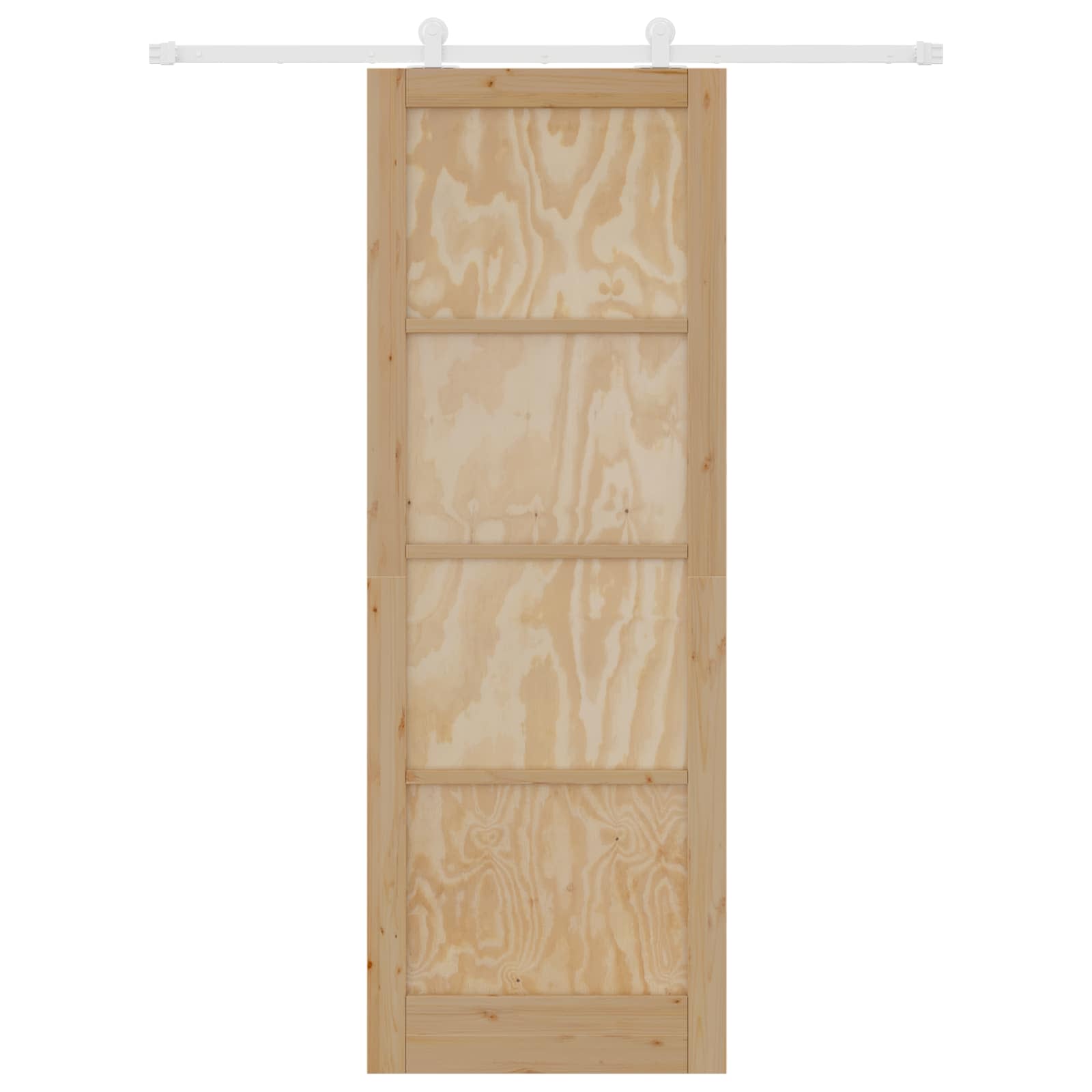 Porta scorrevole in legno di pino naturale e bianco 83 x 232 cm