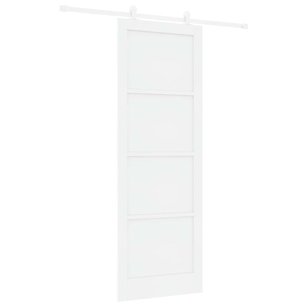 Porta Scorrevole Bianco 83 x 232 cm Legno Massello di Pino