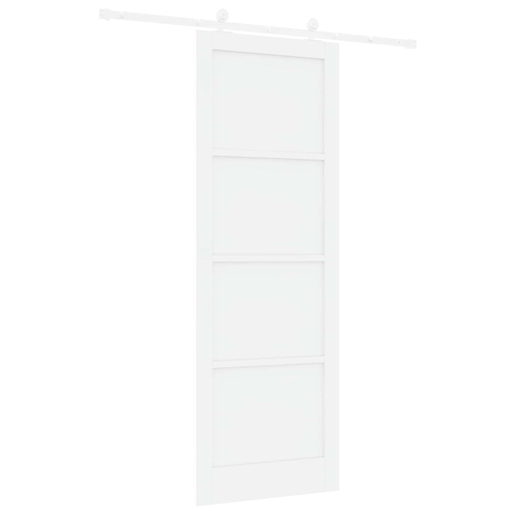 Porta Scorrevole Bianco 83 x 232 cm Legno Massello di Pino