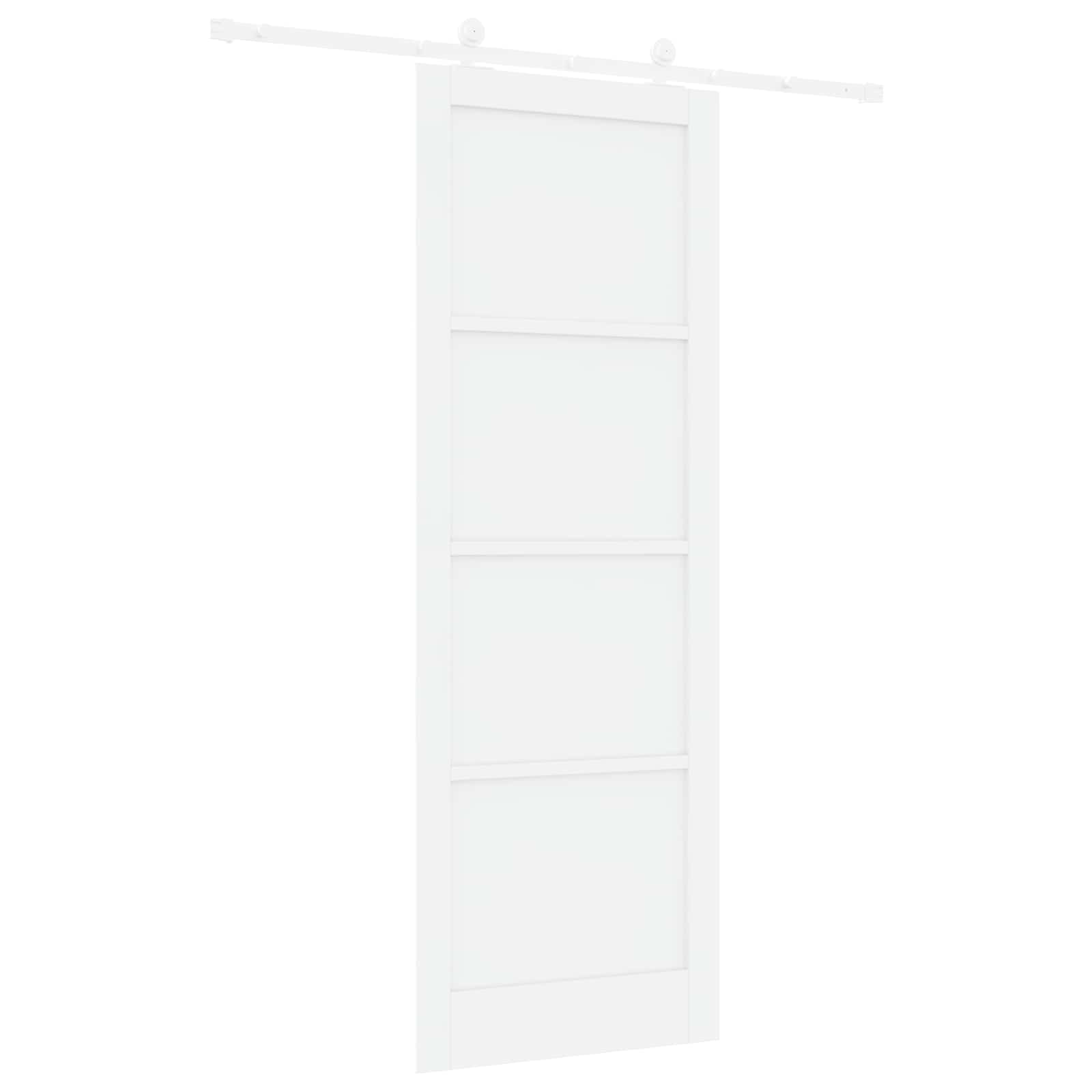 Porta Scorrevole Bianco 83 x 232 cm Legno Massello di Pino