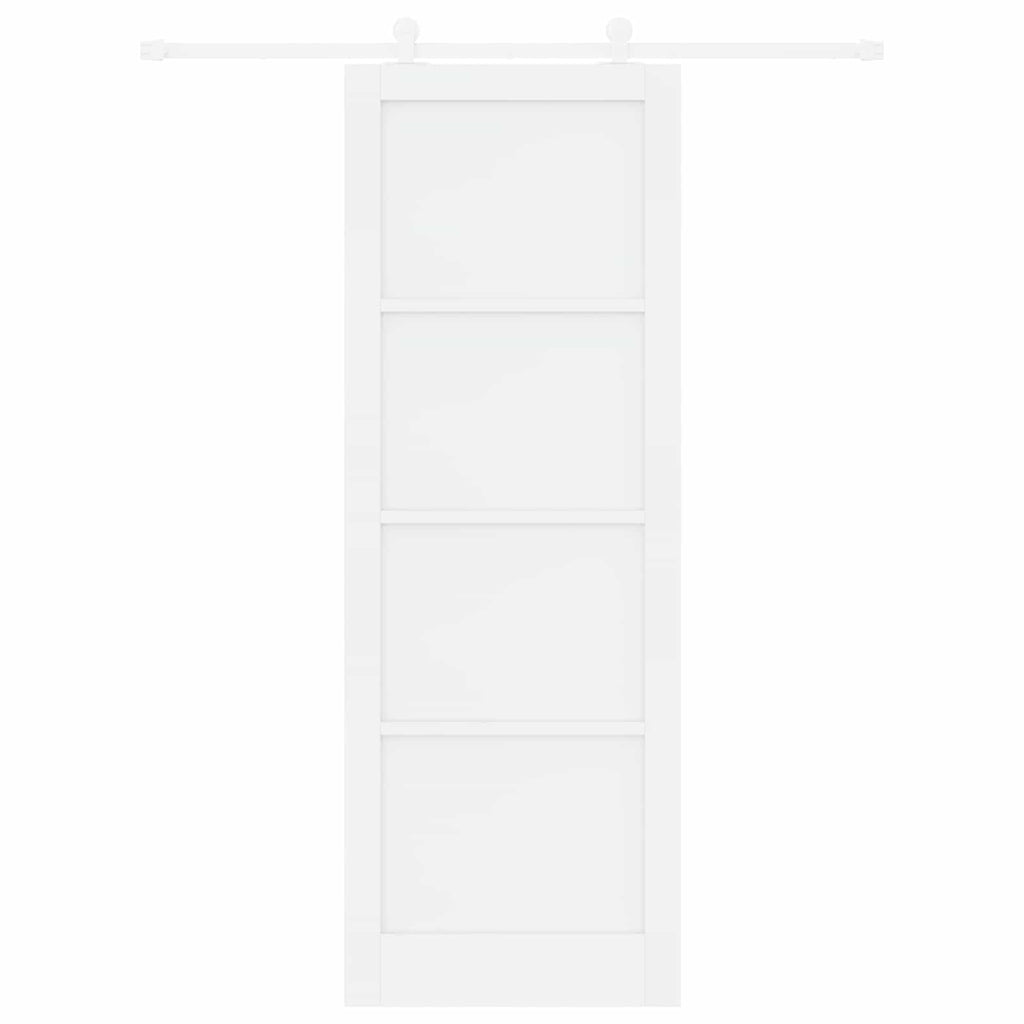 Porta Scorrevole Bianco 83 x 232 cm Legno Massello di Pino