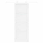 Porta Scorrevole Bianco 83 x 232 cm Legno Massello di Pino