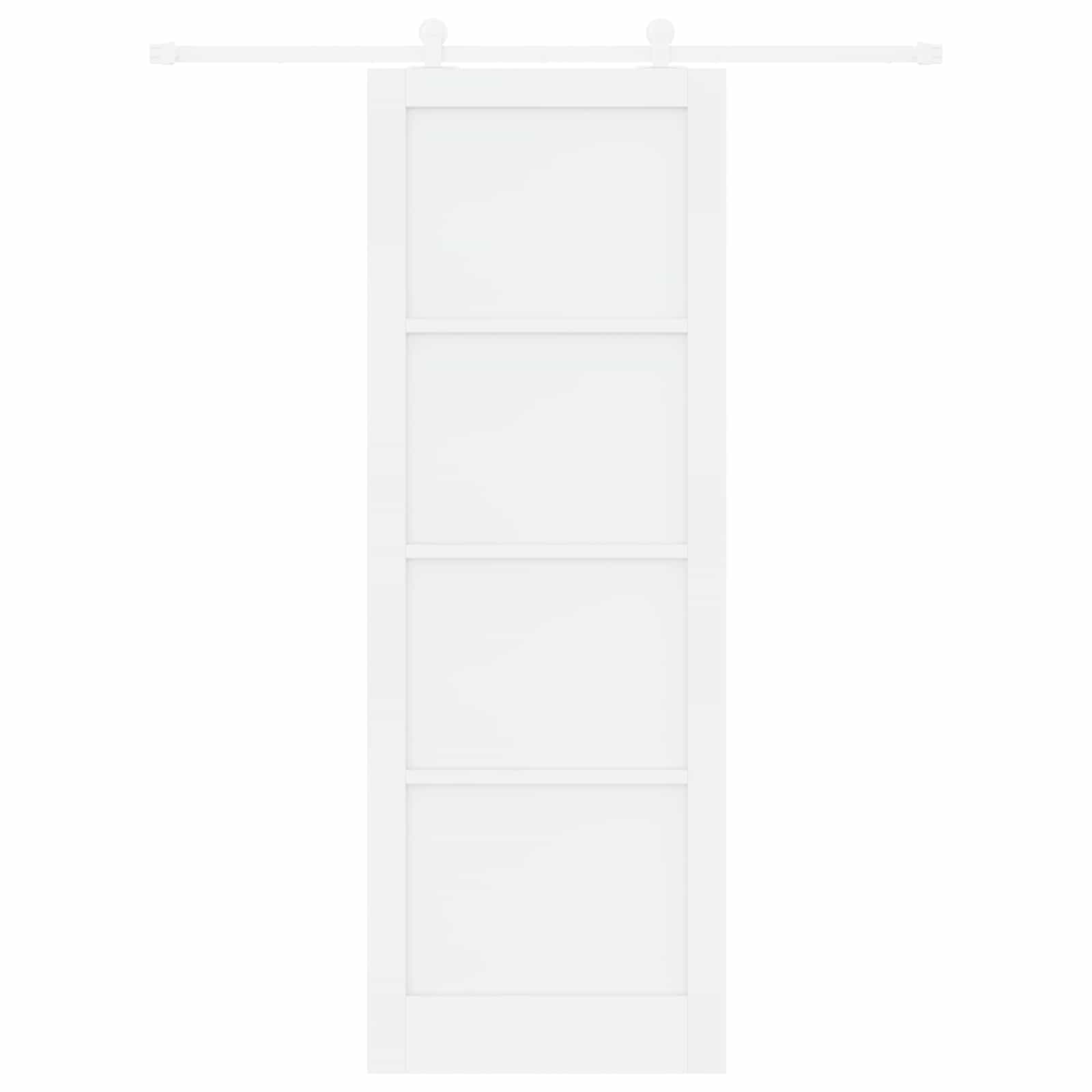 Porta Scorrevole Bianco 83 x 232 cm Legno Massello di Pino