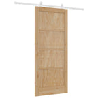 Porta scorrevole in legno di pino naturale e bianco 86 x 198,5 cm