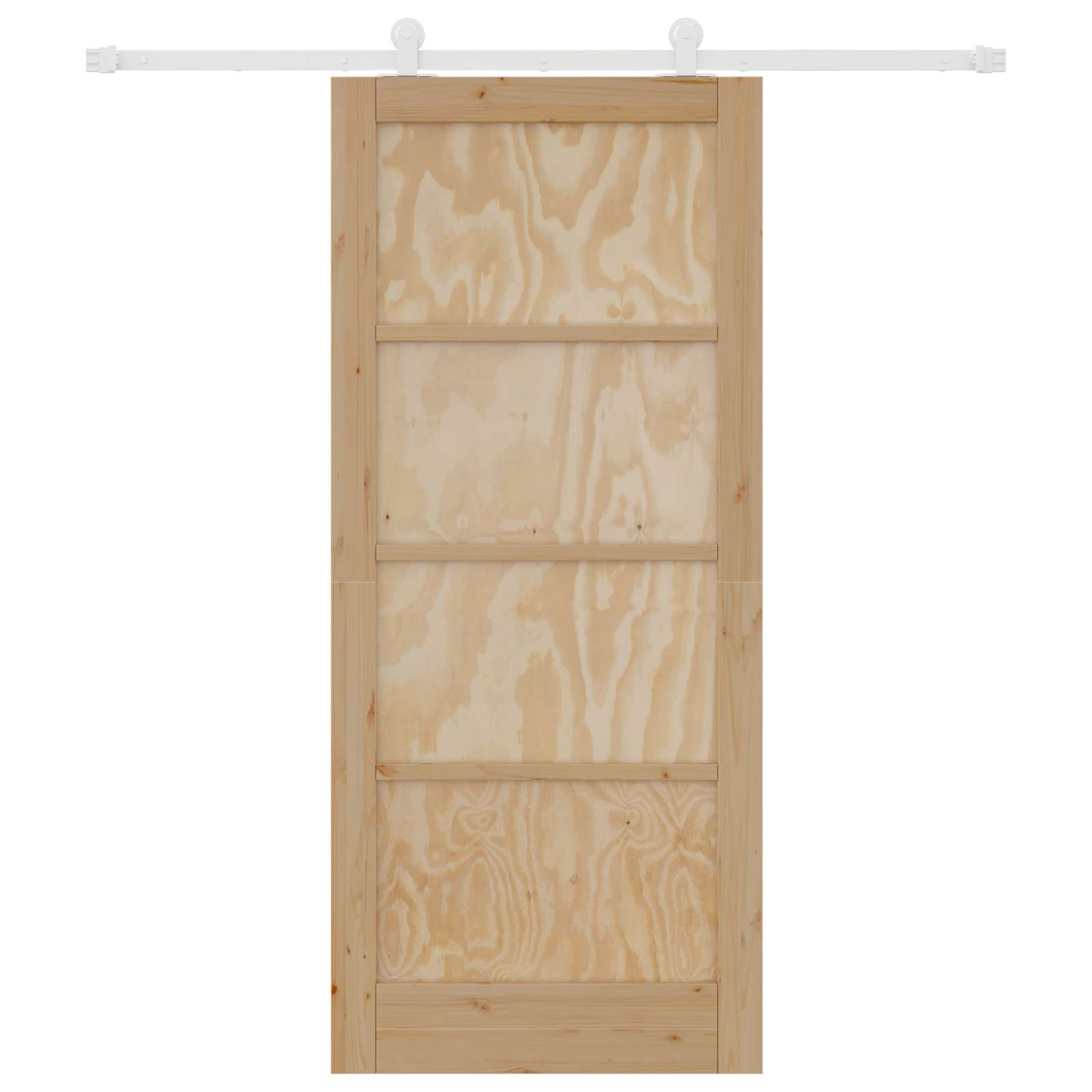 Porta scorrevole in legno di pino naturale e bianco 86 x 198,5 cm