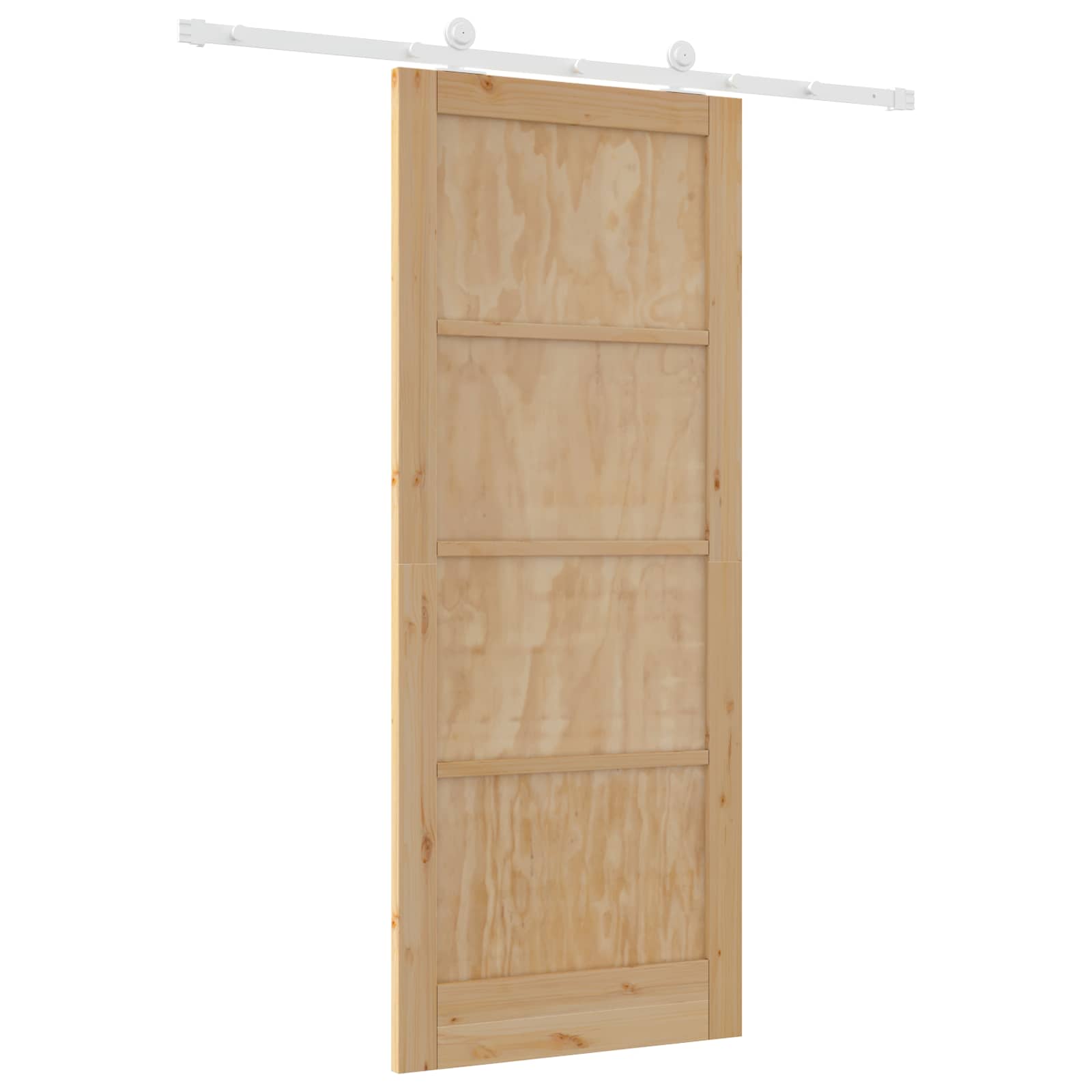 Porta Scorrevole Legno di Pino Naturale e Bianco 86 x 211 cm