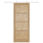 Porta Scorrevole Legno di Pino Naturale e Bianco 86 x 211 cm