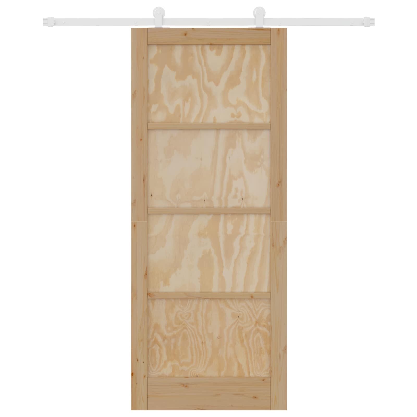 Porta Scorrevole Legno di Pino Naturale e Bianco 86 x 211 cm