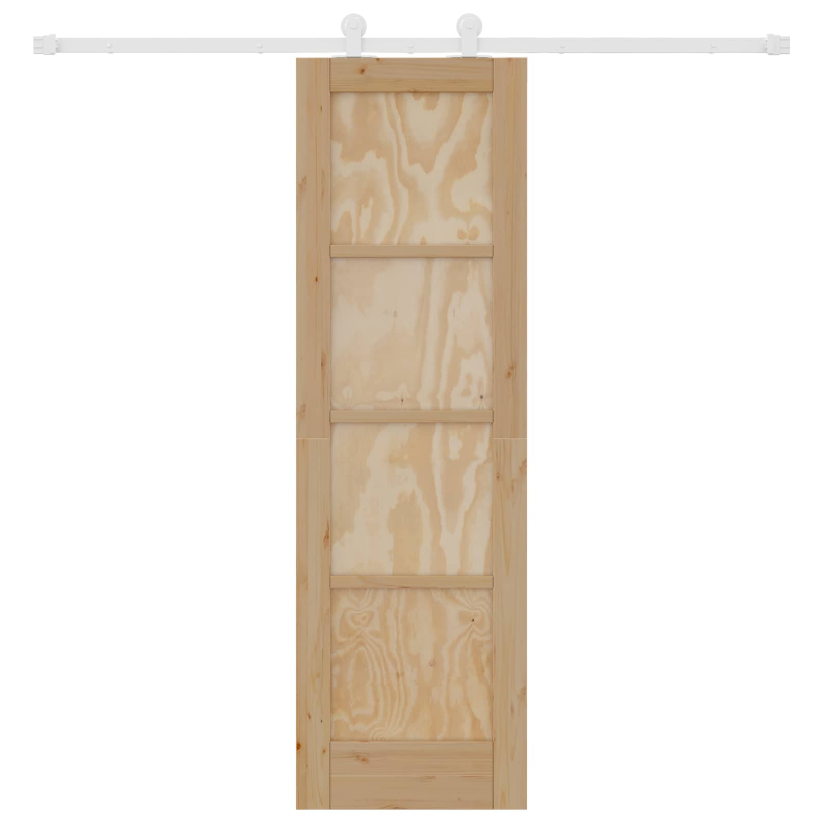 Porta Scorrevole in Legno di Pino Naturale e Bianco 61 x 198,5 cm