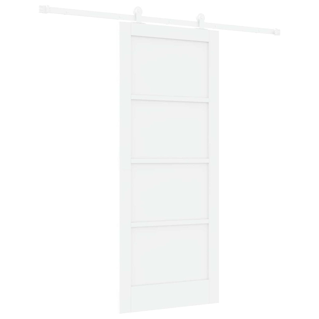 Porta Scorrevole Legno Massello di Pino Bianco 83 x 202 cm
