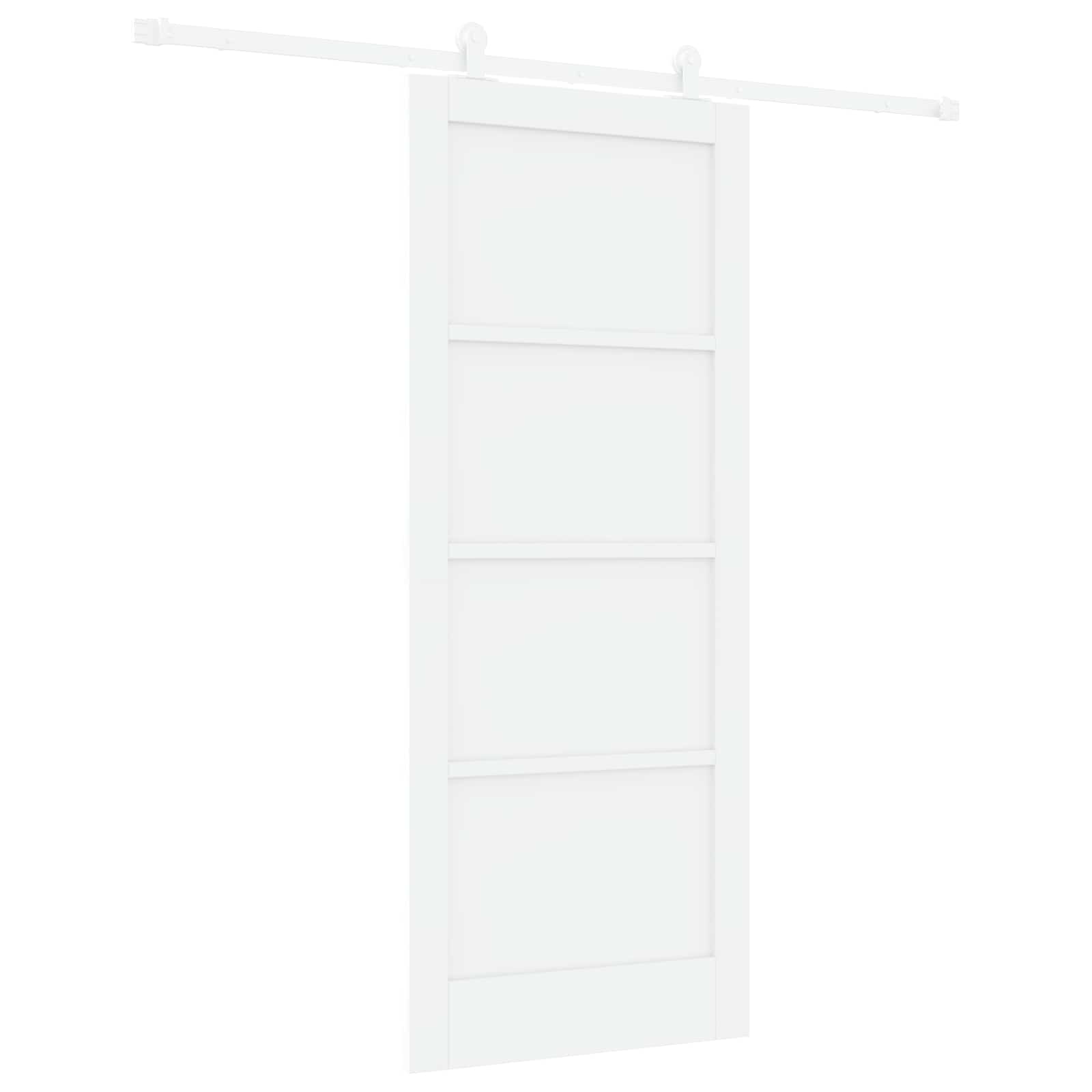 Porta Scorrevole Legno Massello di Pino Bianco 83 x 202 cm