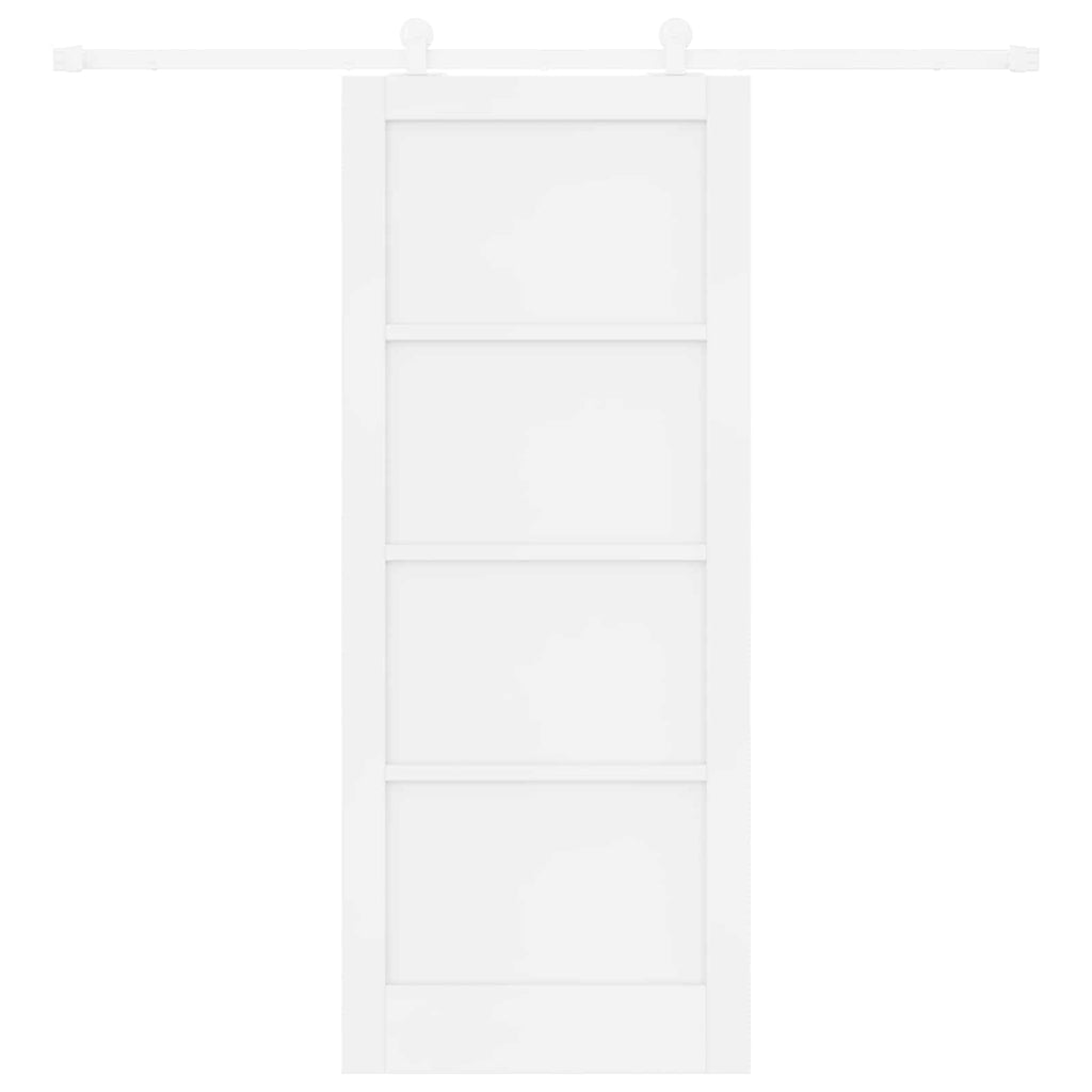 Porta Scorrevole Legno Massello di Pino Bianco 83 x 202 cm