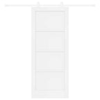 Porta Scorrevole Legno Massello di Pino Bianco 83 x 202 cm