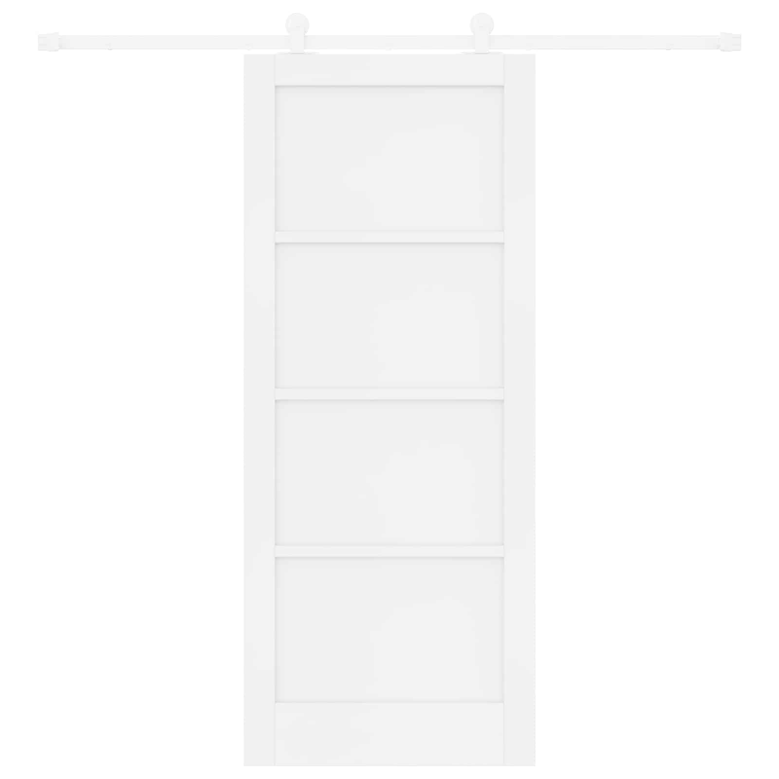 Porta Scorrevole Legno Massello di Pino Bianco 83 x 202 cm
