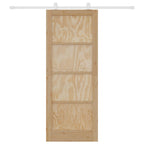 Porta Scorrevole Legno Pino Naturale e Bianco 83 x 211 cm