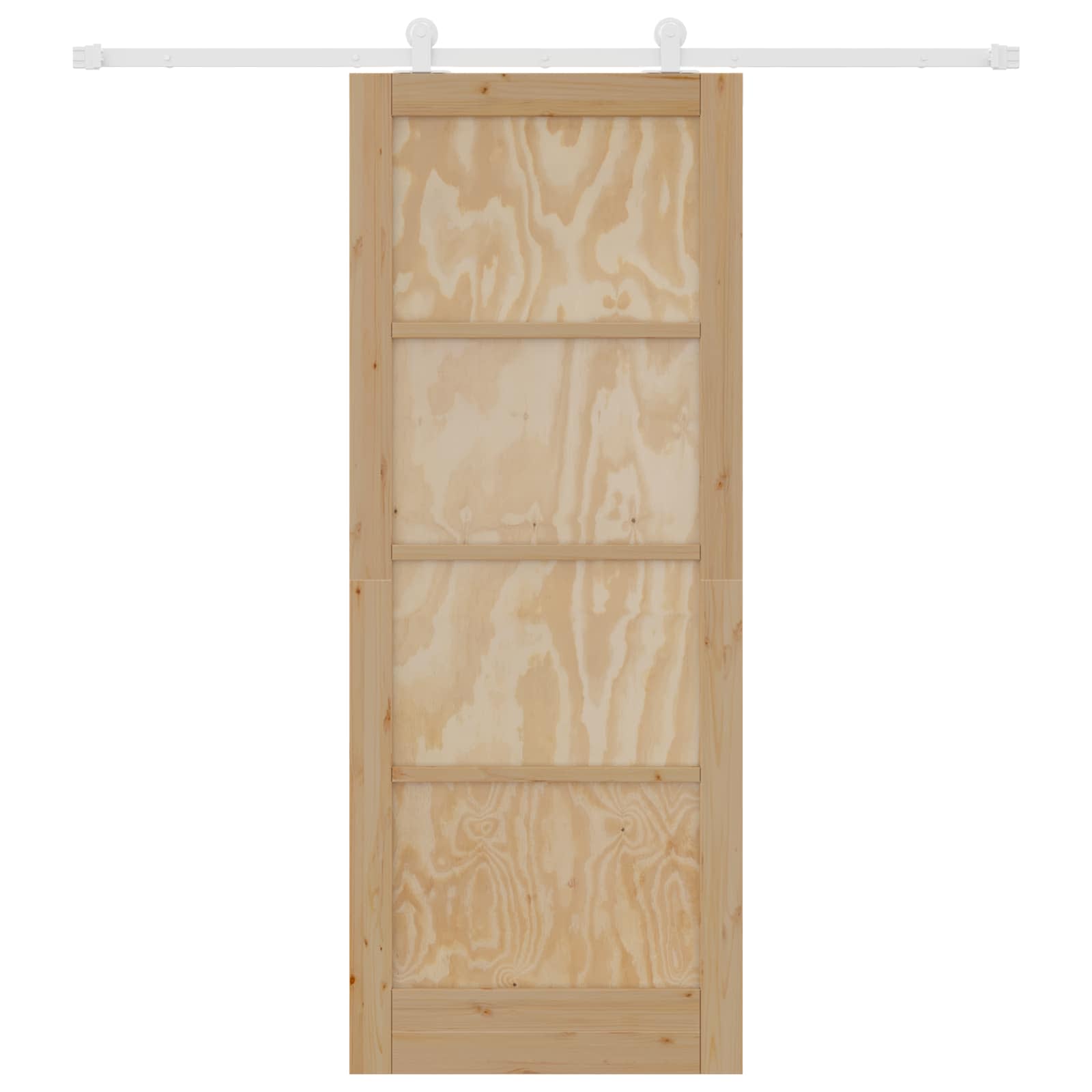 Porta Scorrevole Legno Pino Naturale e Bianco 83 x 211 cm