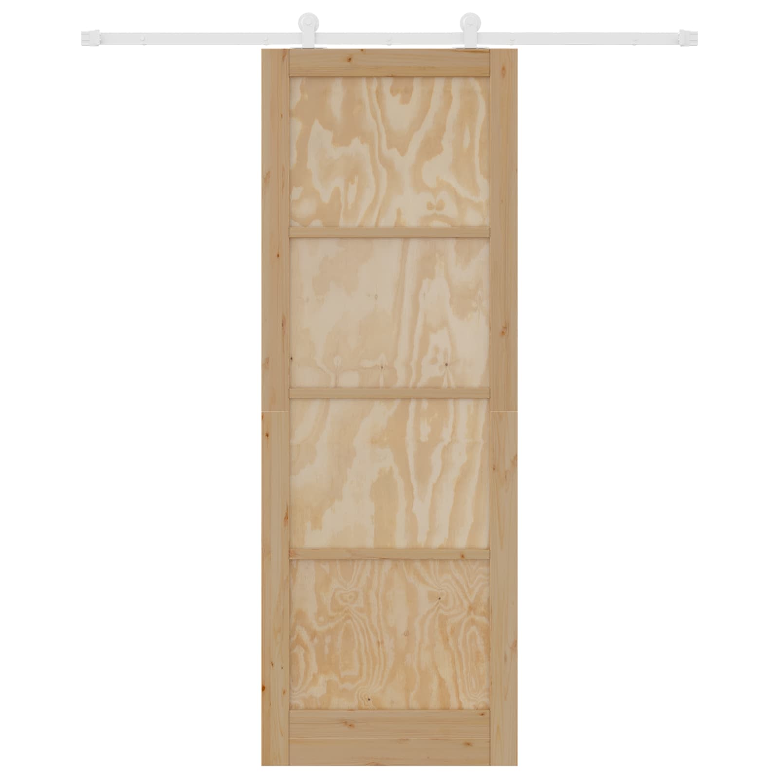 Porta scorrevole in legno di pino naturale e bianco 83 x 232 cm