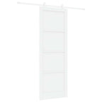 Porta Scorrevole Bianco 83 x 232 cm Legno Massello di Pino