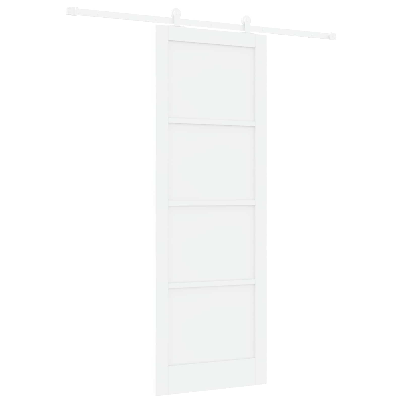 Porta Scorrevole Bianco 83 x 232 cm Legno Massello di Pino