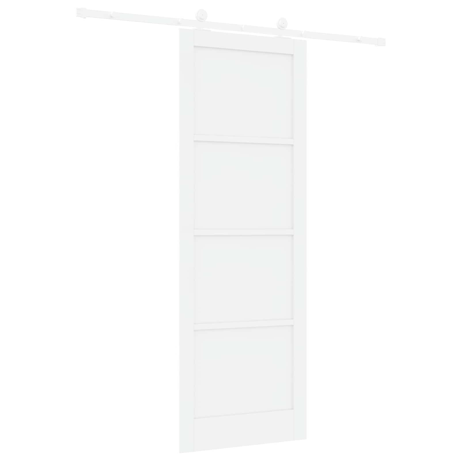 Porta Scorrevole Bianco 83 x 232 cm Legno Massello di Pino