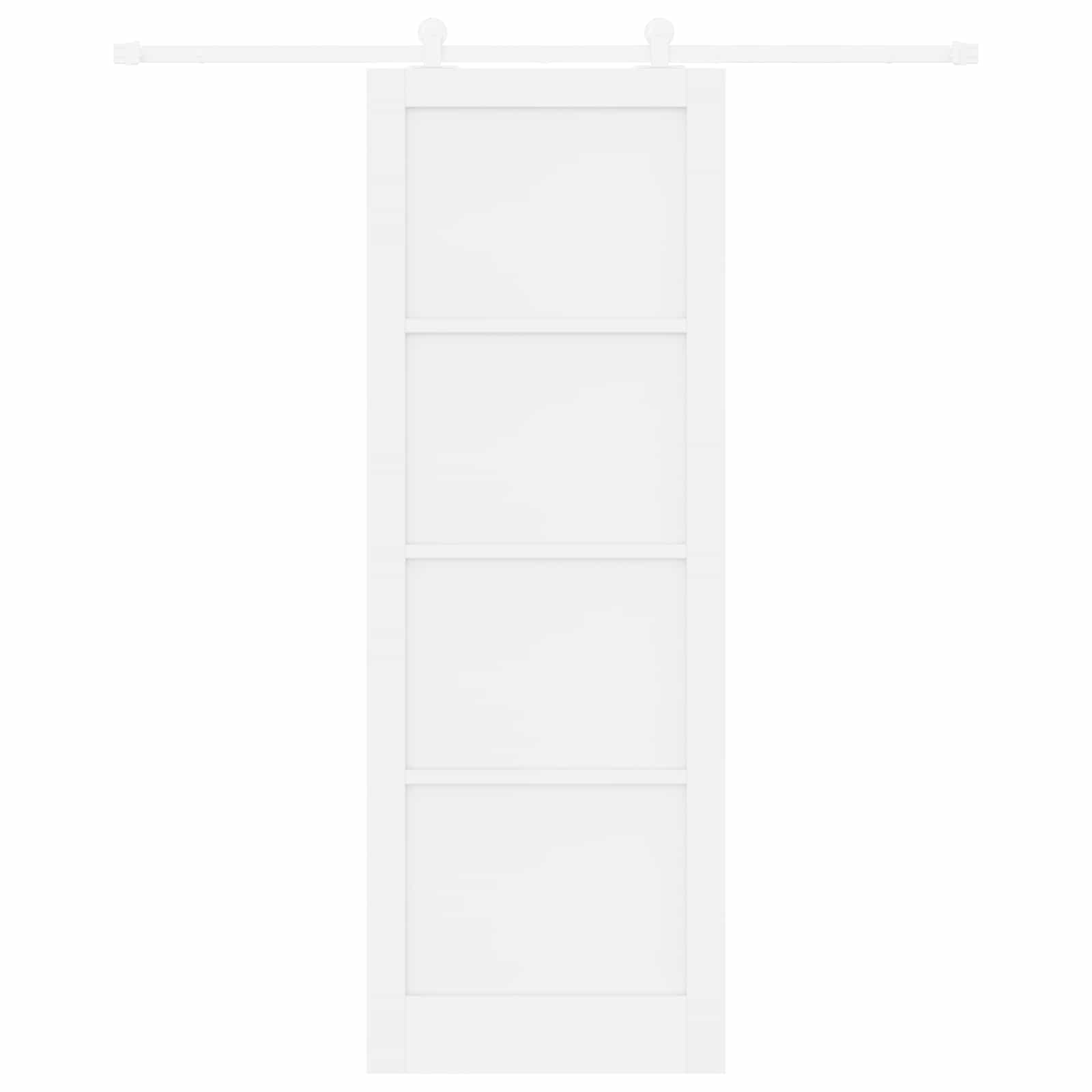 Porta Scorrevole Bianco 83 x 232 cm Legno Massello di Pino