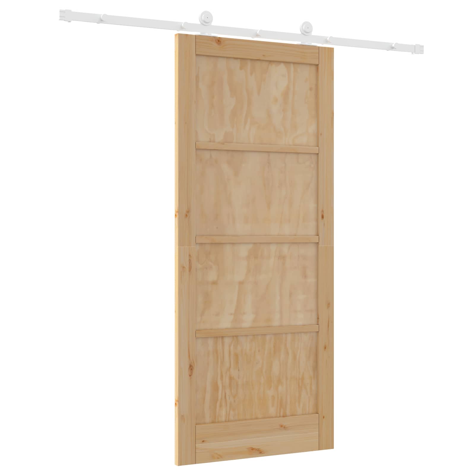 Porta scorrevole in legno di pino naturale e bianco 86 x 198,5 cm