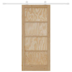 Porta scorrevole in legno di pino naturale e bianco 86 x 198,5 cm