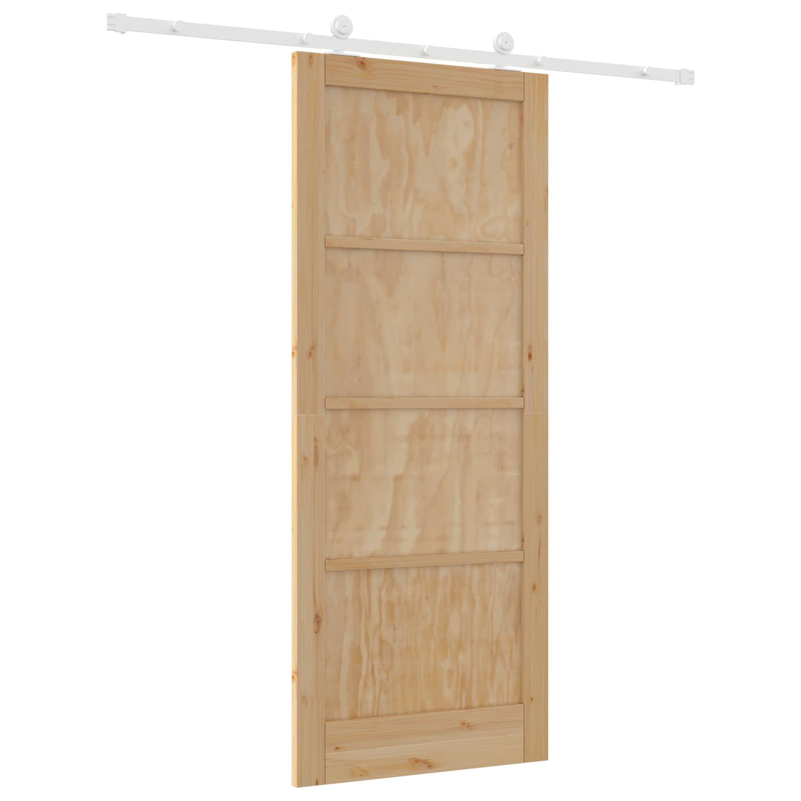 Porta Scorrevole Legno Pino Naturale e Bianco 86 x 211 cm