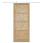 Porta Scorrevole Legno Pino Naturale e Bianco 86 x 211 cm