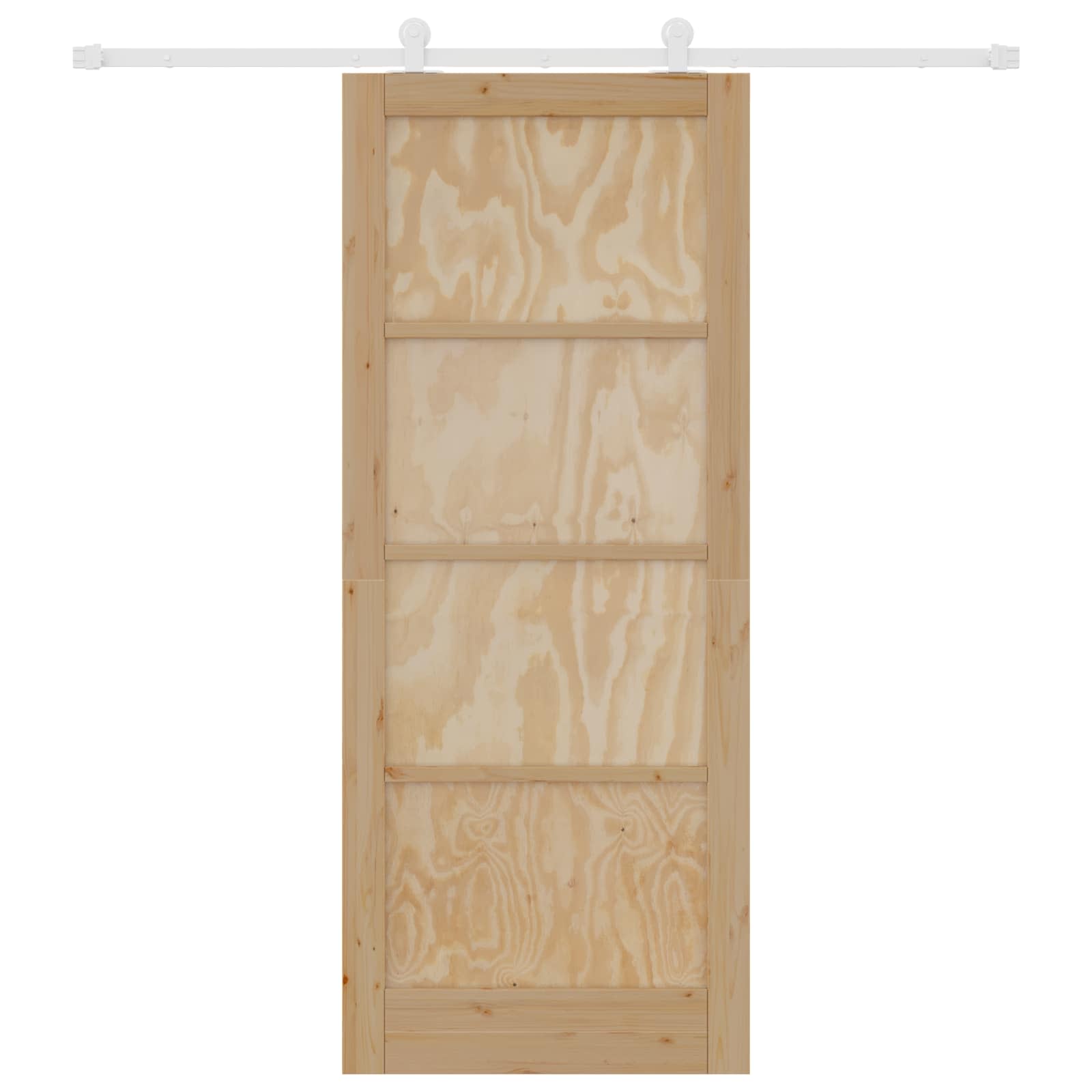 Porta Scorrevole Legno Pino Naturale e Bianco 86 x 211 cm