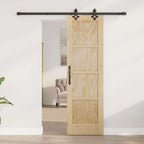 Porta scorrevole legno pino naturale e nero 61 x 198,5 cm