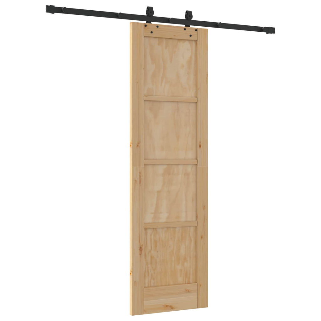 Porta scorrevole legno pino naturale e nero 61 x 198,5 cm
