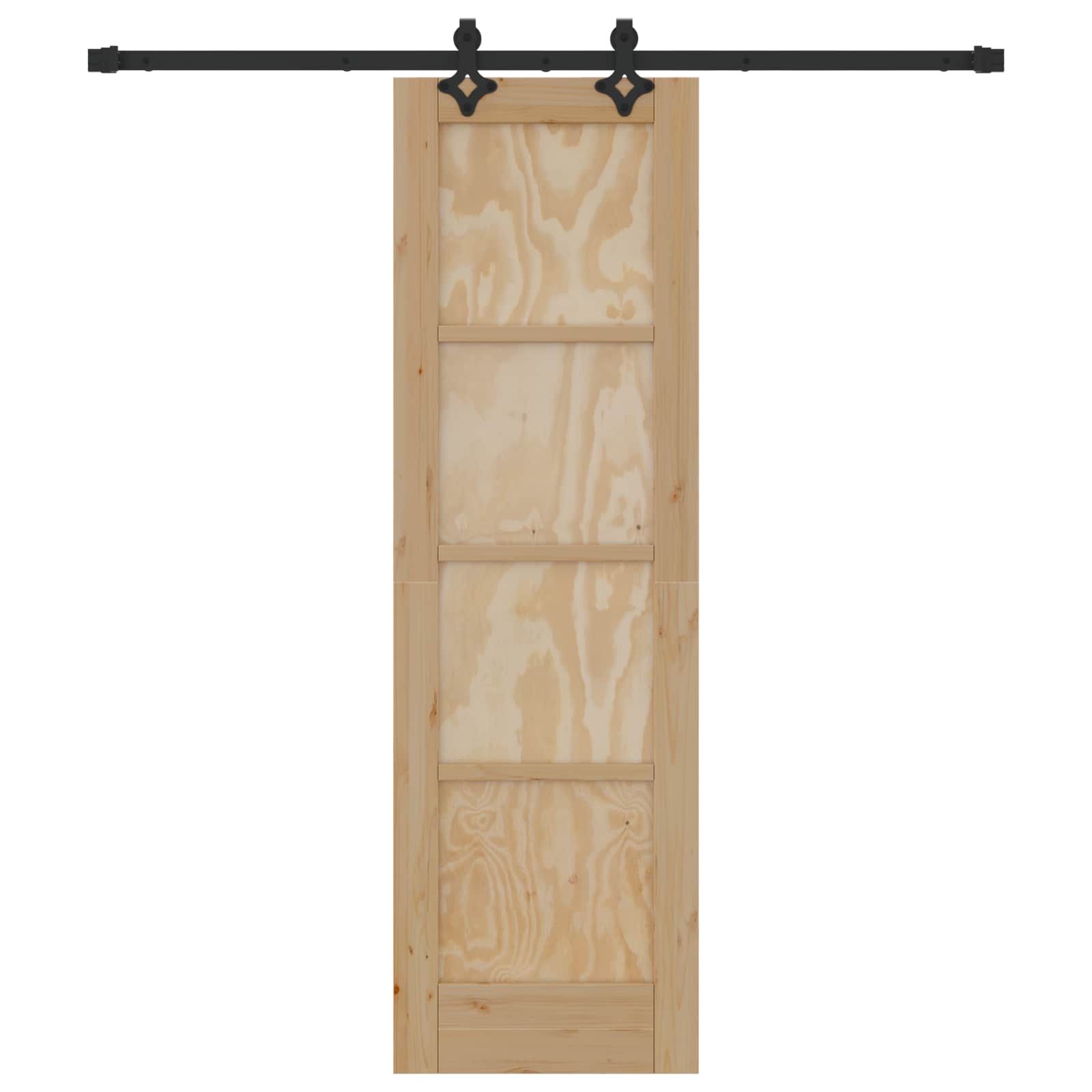 Porta scorrevole legno pino naturale e nero 61 x 198,5 cm