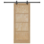 Porta scorrevole in legno di pino naturale e nero 83 x 202 cm