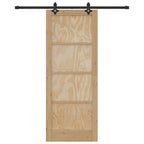 Porta scorrevole in legno di pino naturale e nero 83 x 211 cm