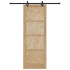 Porta scorrevole in legno di pino naturale e nero 83 x 232 cm