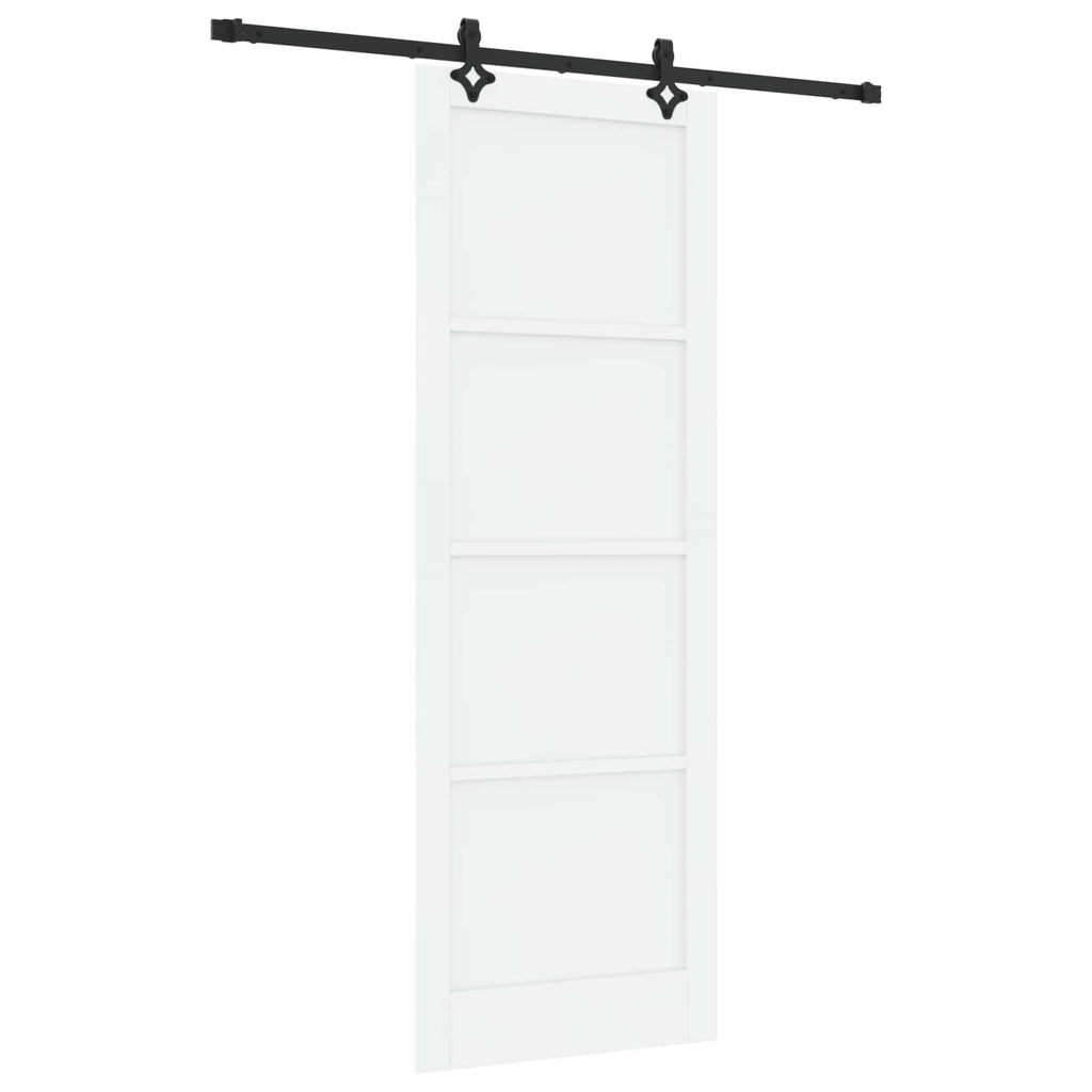 Porta scorrevole bianco e nero 83 x 232 cm in legno di pino