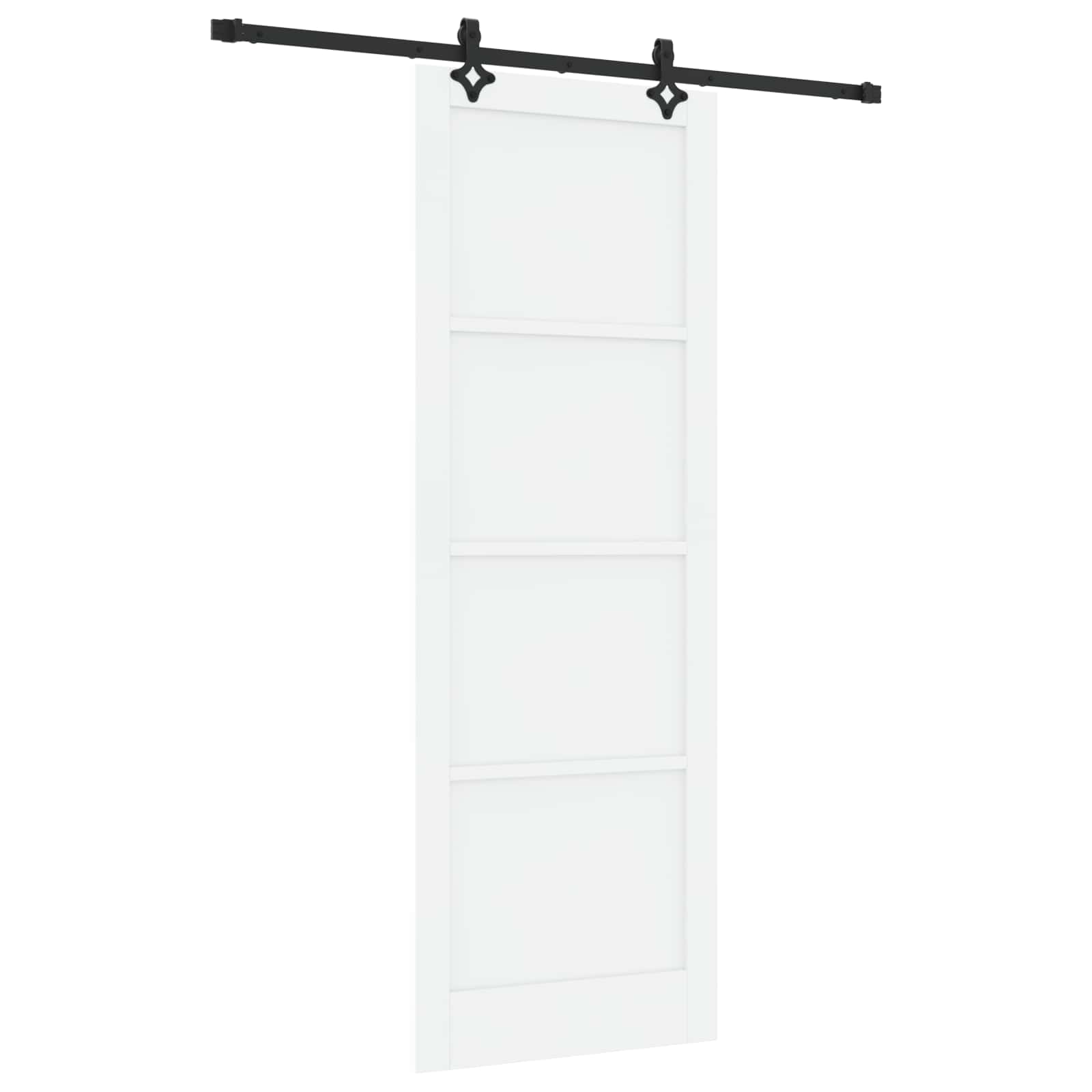 Porta scorrevole bianco e nero 83 x 232 cm in legno di pino