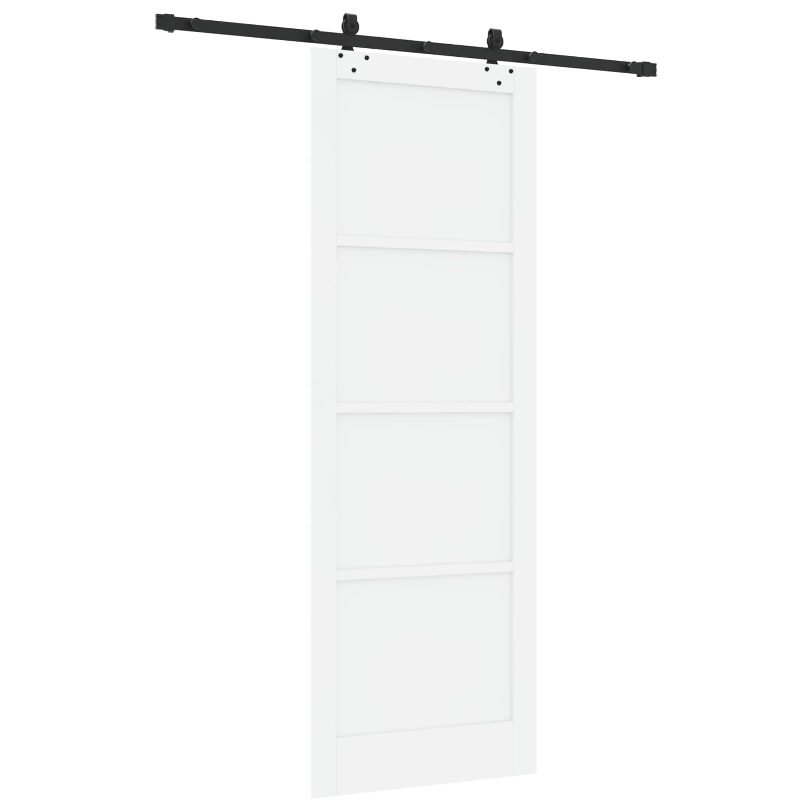 Porta scorrevole bianco e nero 83 x 232 cm in legno di pino