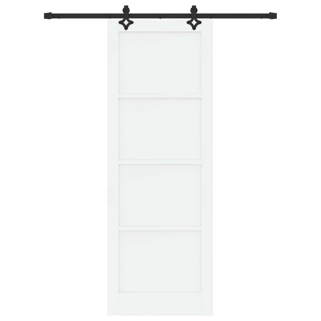 Porta scorrevole bianco e nero 83 x 232 cm in legno di pino