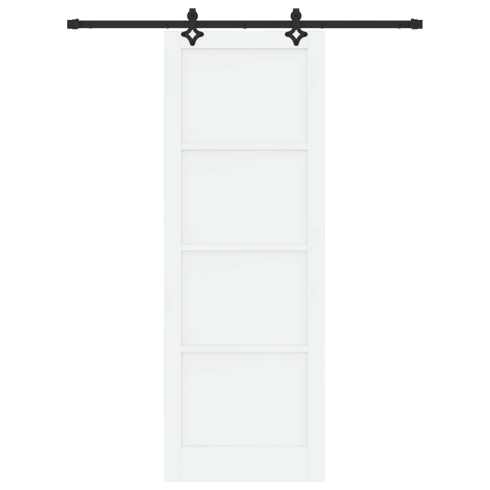 Porta scorrevole bianco e nero 83 x 232 cm in legno di pino