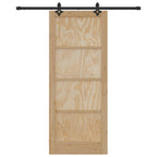 Porta scorrevole in legno di pino naturale e nero 86 x 211 cm