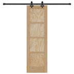 Porta scorrevole in legno di pino naturale e nero 61 x 198,5 cm