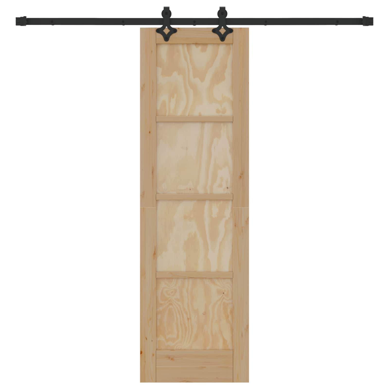 Porta scorrevole in legno di pino naturale e nero 61 x 198,5 cm