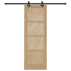 Porta scorrevole in legno di pino naturale e nero 73,5 x 211 cm